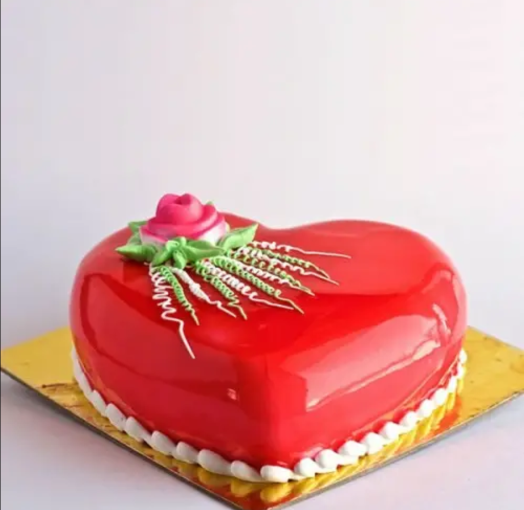 Love shape happy birthday cake for name edit